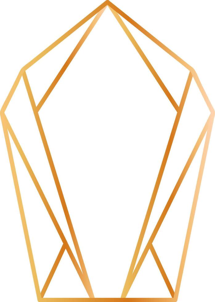 Golden lines forming an abstract diamond shape create a stunning visual with a gradient color against a clean white background, perfect for modern and elegant design projects vector