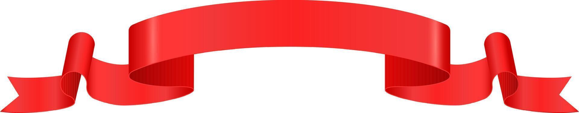 Red ribbon banner swirling and waving in the wind creating a festive and decorative element, perfect for celebrations, announcements, or special occasions vector