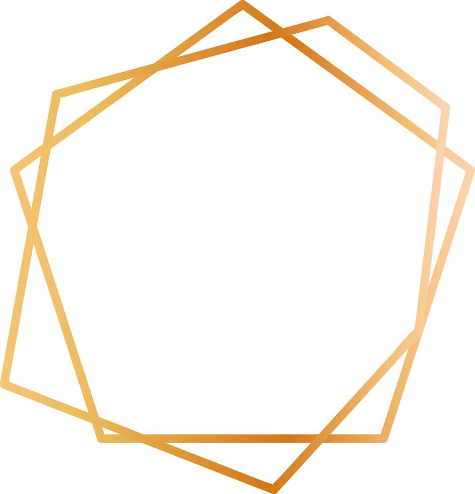 Golden geometric frame creating an elegant and decorative border with a white background, perfect for invitations, cards, or any design project vector