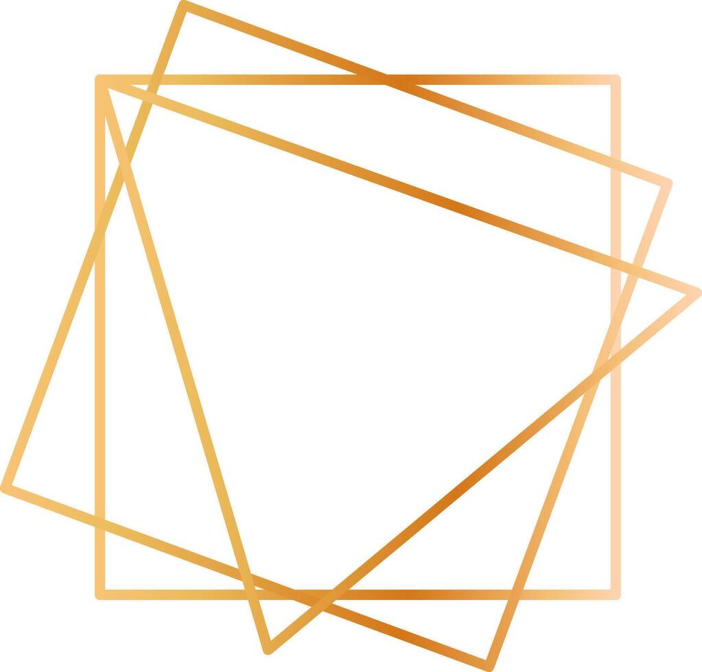 Golden overlapping squares are creating an elegant abstract design, perfect for luxury and premium projects, with a gradient effect adding depth and sophistication vector