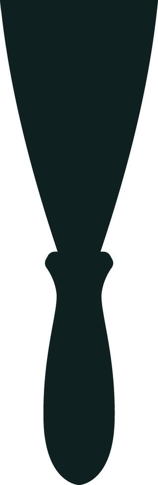 Putty knife silhouette isolated on a white background representing a tool used for applying and smoothing putty or filler in various construction and finishing tasks vector