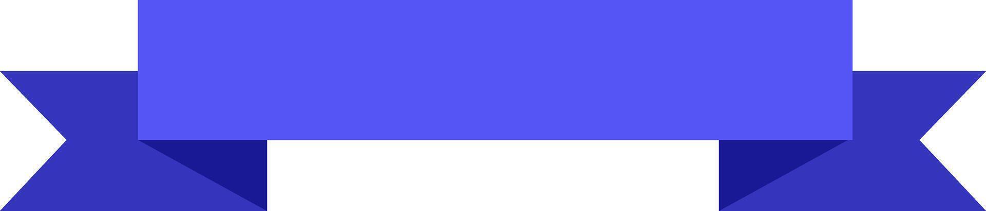 Horizontal blue ribbon banner with folded ends waving in the wind, isolated on a white background, perfect for adding a touch of elegance and celebration to any design vector