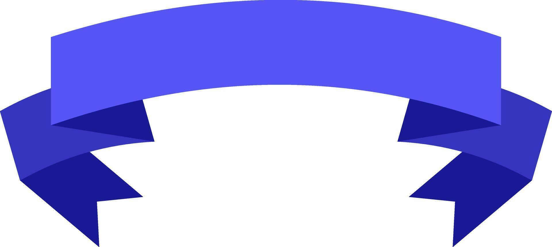 Curving elegantly across a pristine white background, a simple blue ribbon banner offers generous copy space, perfect for celebrating achievements or announcing awards and honors vector