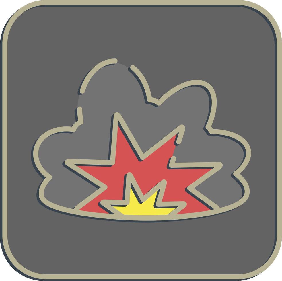 Icon explosion. Military and war elements. Icon in embossed style. vector