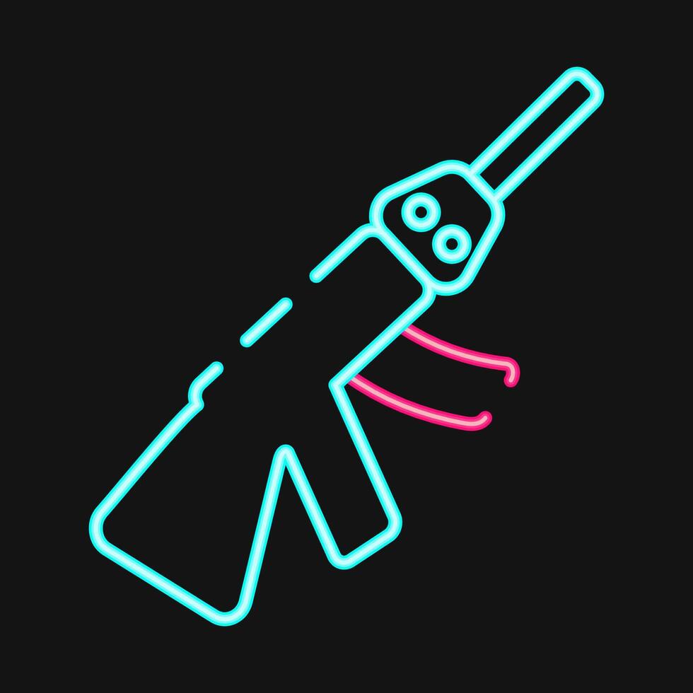 Icon gun. Military and war elements. Icon in neon style. vector