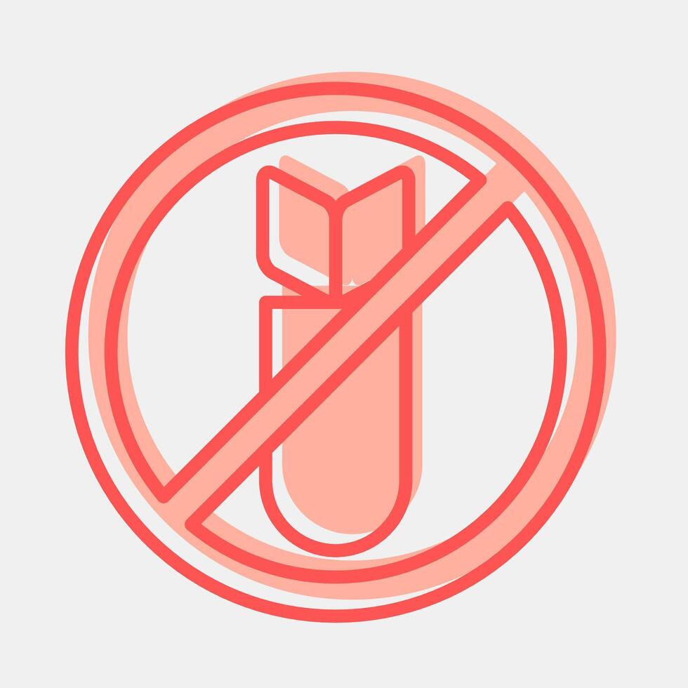 Icon stop the war. Military and war elements. Icon in two tone style. vector
