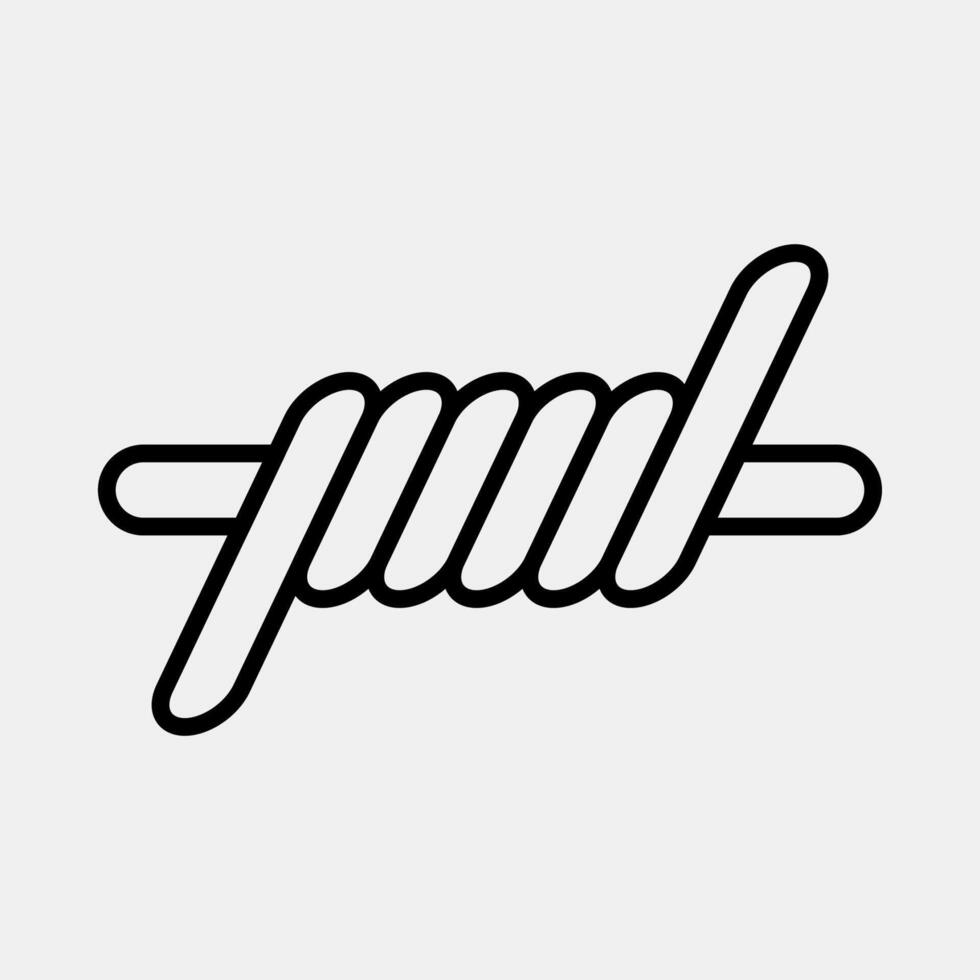 Icon barbed wire. Military and war elements. Icon in line style. vector