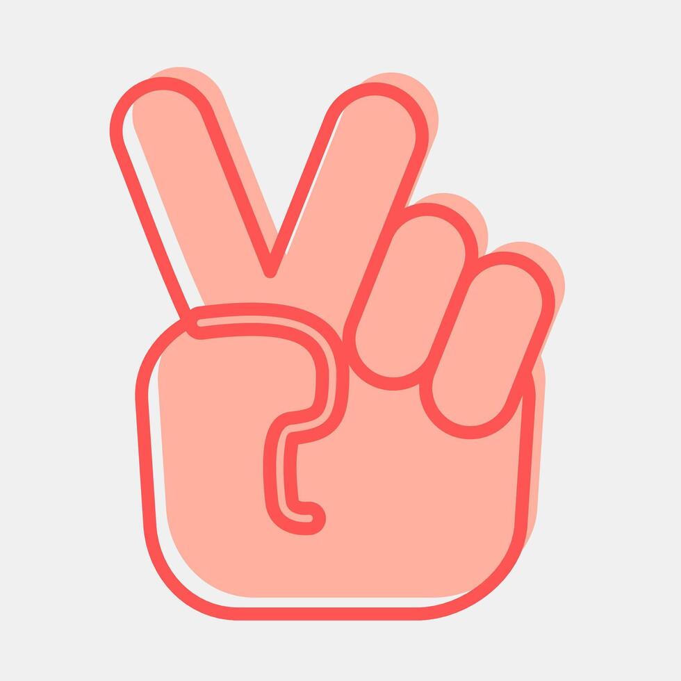 Icon peace gesture finger. Military and war elements. Icon in two tone style. vector