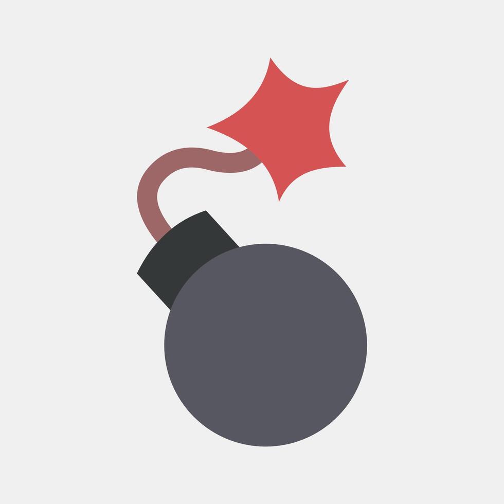Icon bomb. Military and war elements. Icon in flat style. vector