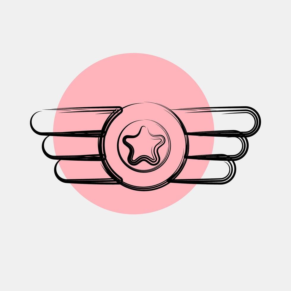 Icon badge. Military and war elements. Icon in color spot style. vector