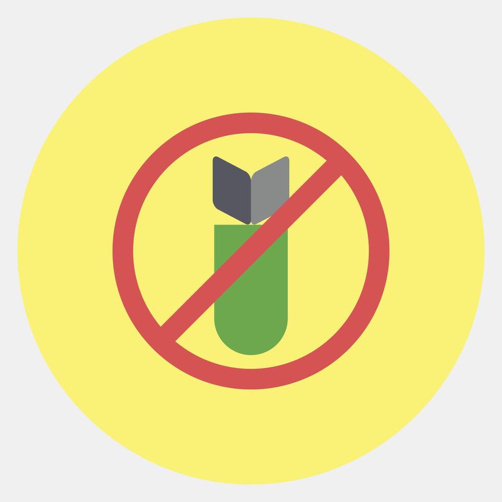 Icon stop the war. Military and war elements. Icon in color mate style. vector