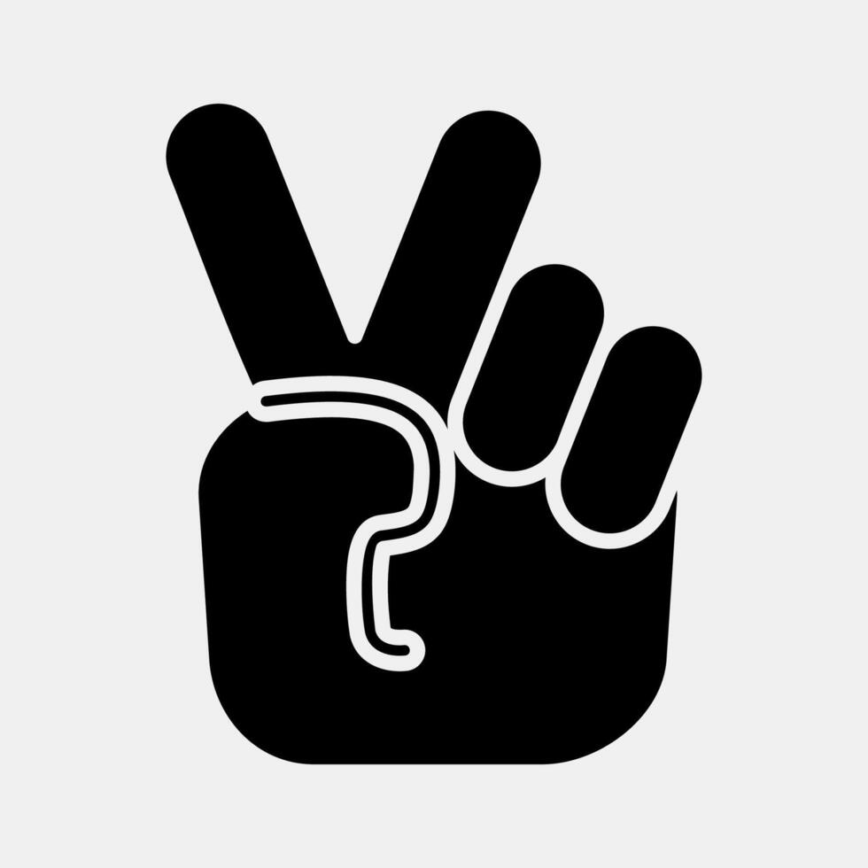 Icon peace gesture finger. Military and war elements. Icon in glyph style. vector