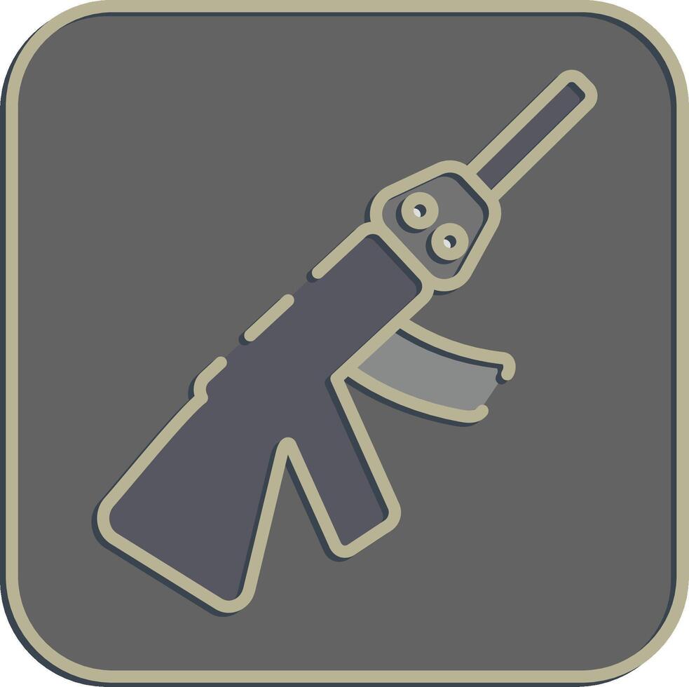 Icon gun. Military and war elements. Icon in embossed style. vector