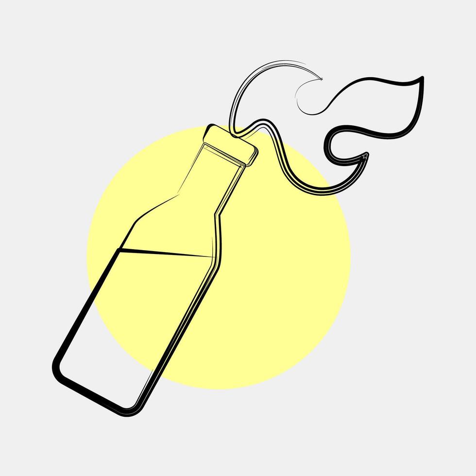Icon molotov cocktails. Military and war elements. Icon in color spot style. vector