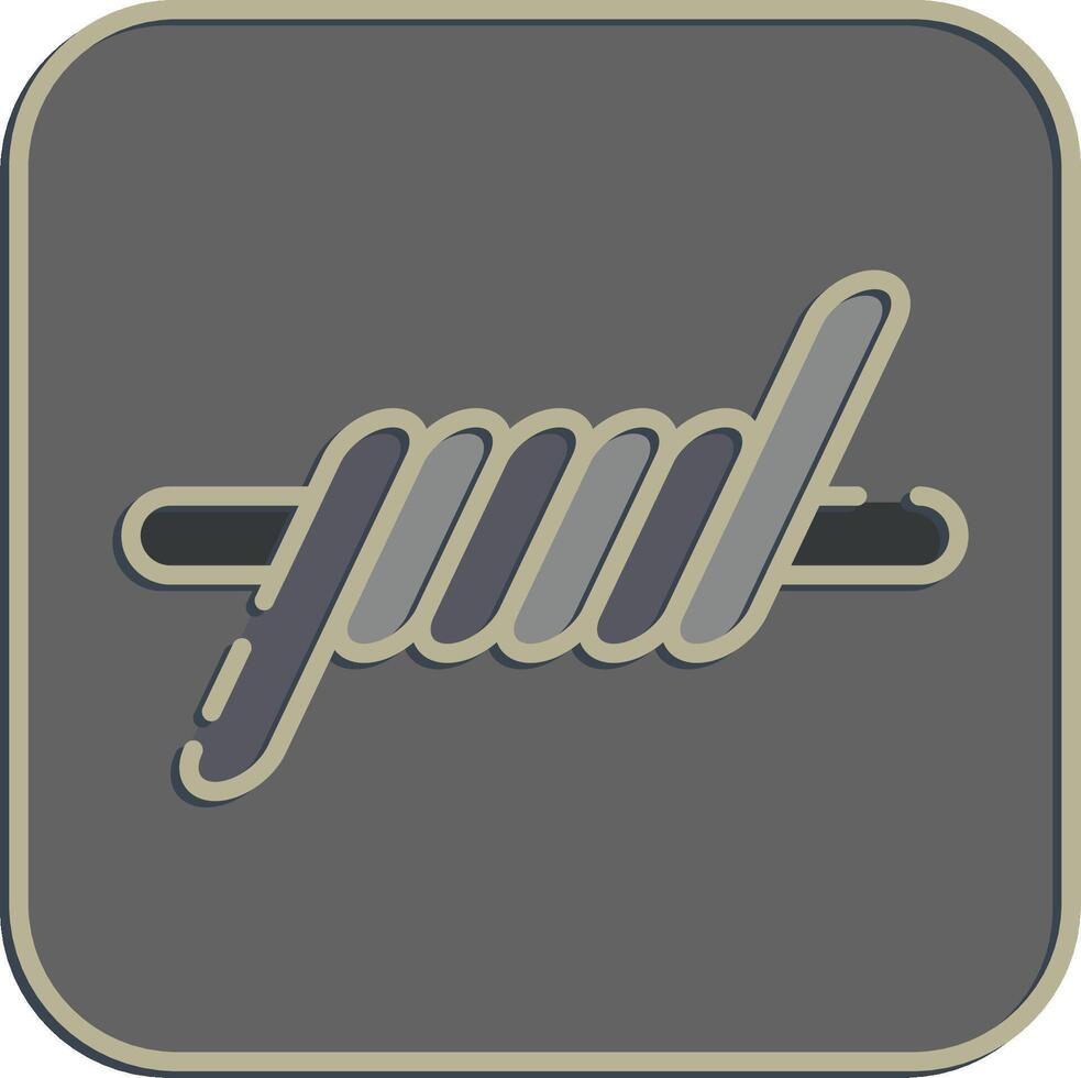 Icon barbed wire. Military and war elements. Icon in embossed style. vector