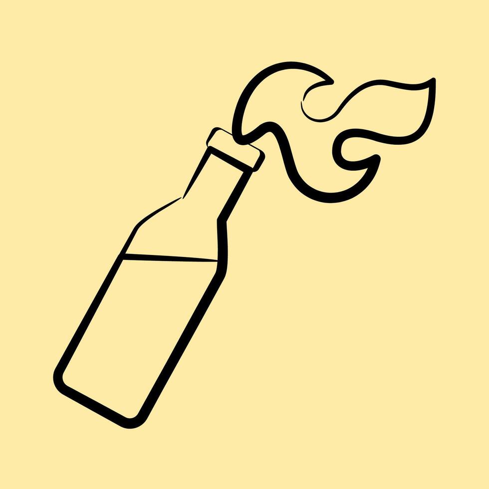 Icon molotov cocktails. Military and war elements. Icon in hand drawn style. vector