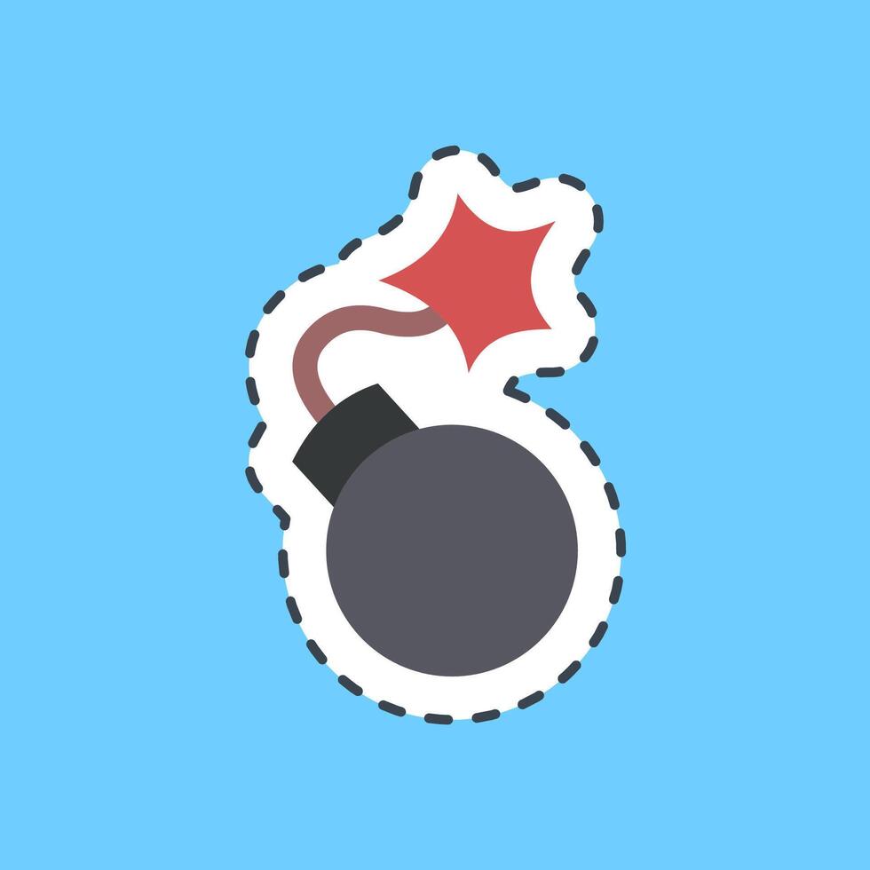 Cutting line sticker bomb. Military and war elements. vector