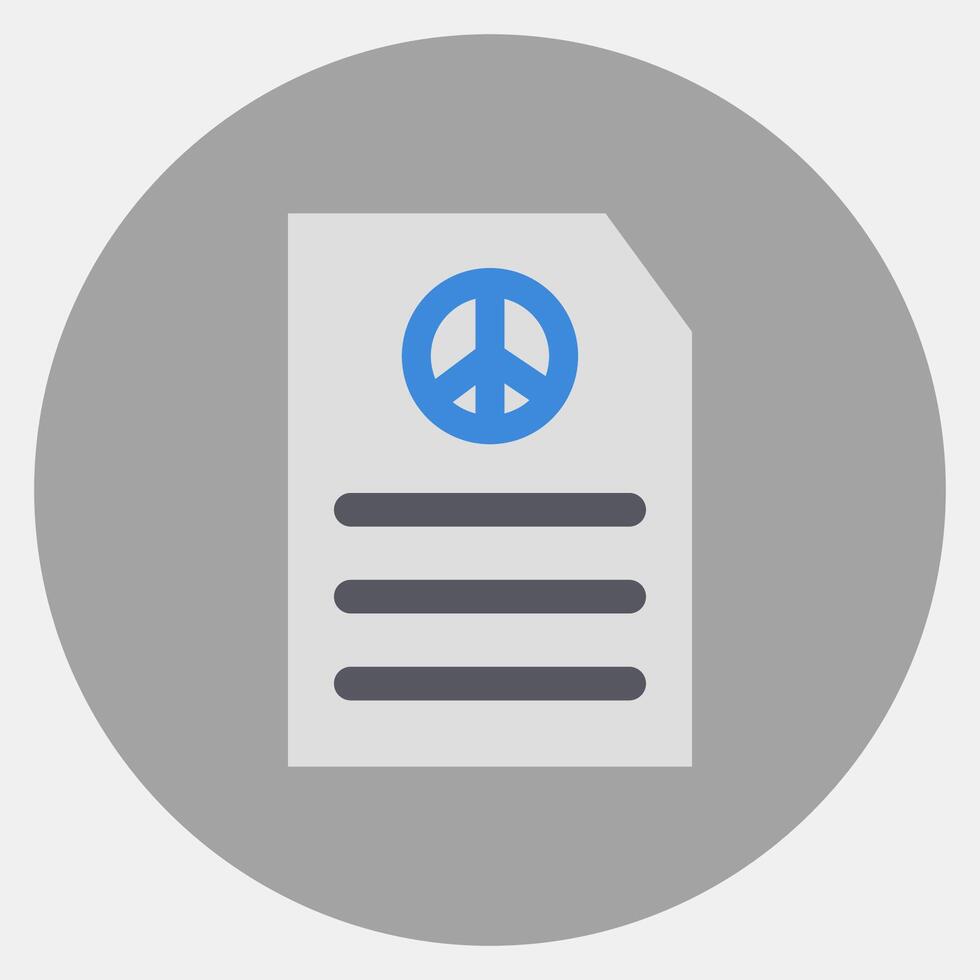 Icon peace agreement. Military and war elements. Icon in color mate style. vector