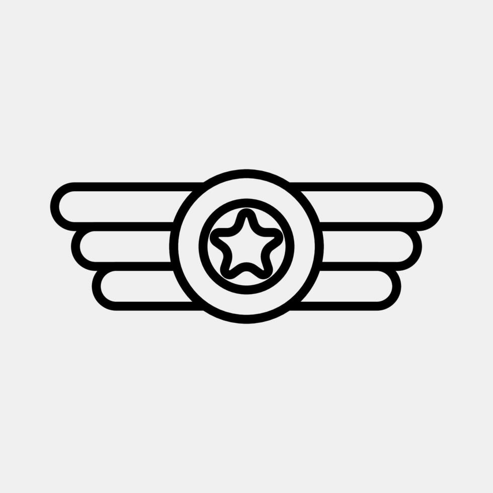 Icon badge. Military and war elements. Icon in line style. vector