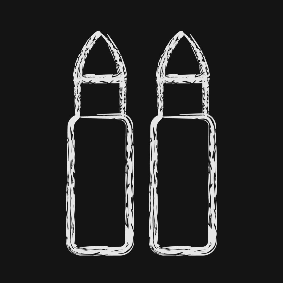 Icon bullet. Military and war elements. Icon in chalk style. vector
