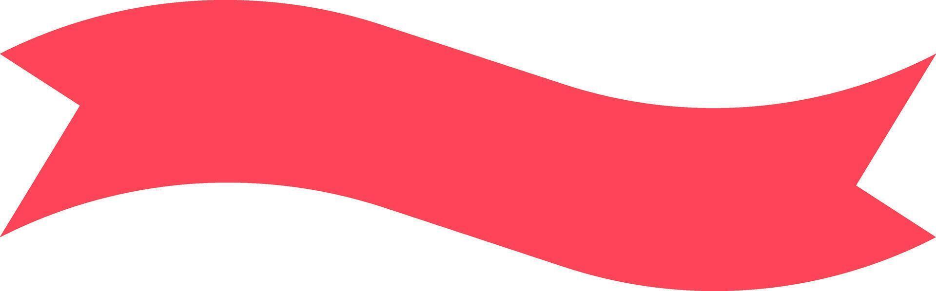 Waving red ribbon forming a decorative banner, enhancing celebrations, awards, or drawing attention to important information with its elegant and vibrant design on a clean white background vector