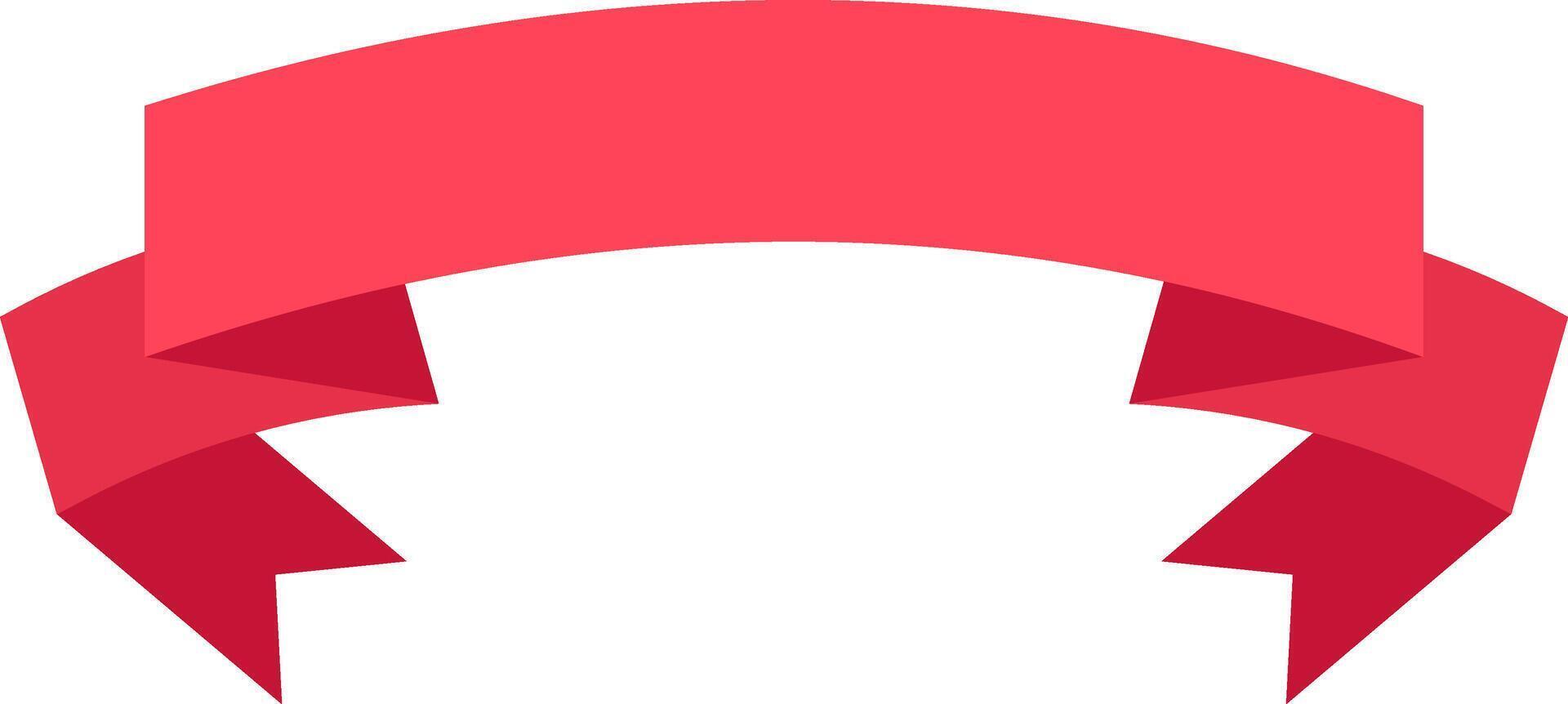 Red ribbon banner arching gracefully across a clean white background, providing ample copy space ideal for advertising messages or promotional text, enhancing visual appeal and communication vector