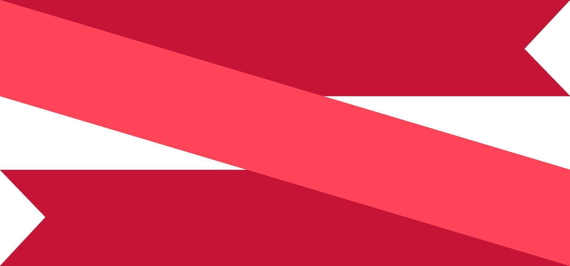 Two overlapping ribbons in shades of red create a dynamic x shaped composition against a clean white backdrop, ideal for adding a touch of elegance and celebration to designs vector
