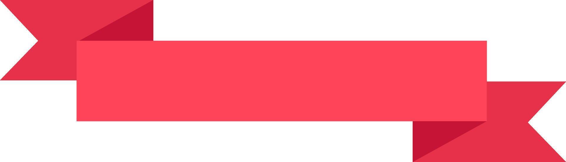 Horizontal red ribbon banner with blank copy space providing room for promotional message or marketing slogan, ideal for graphic design projects vector