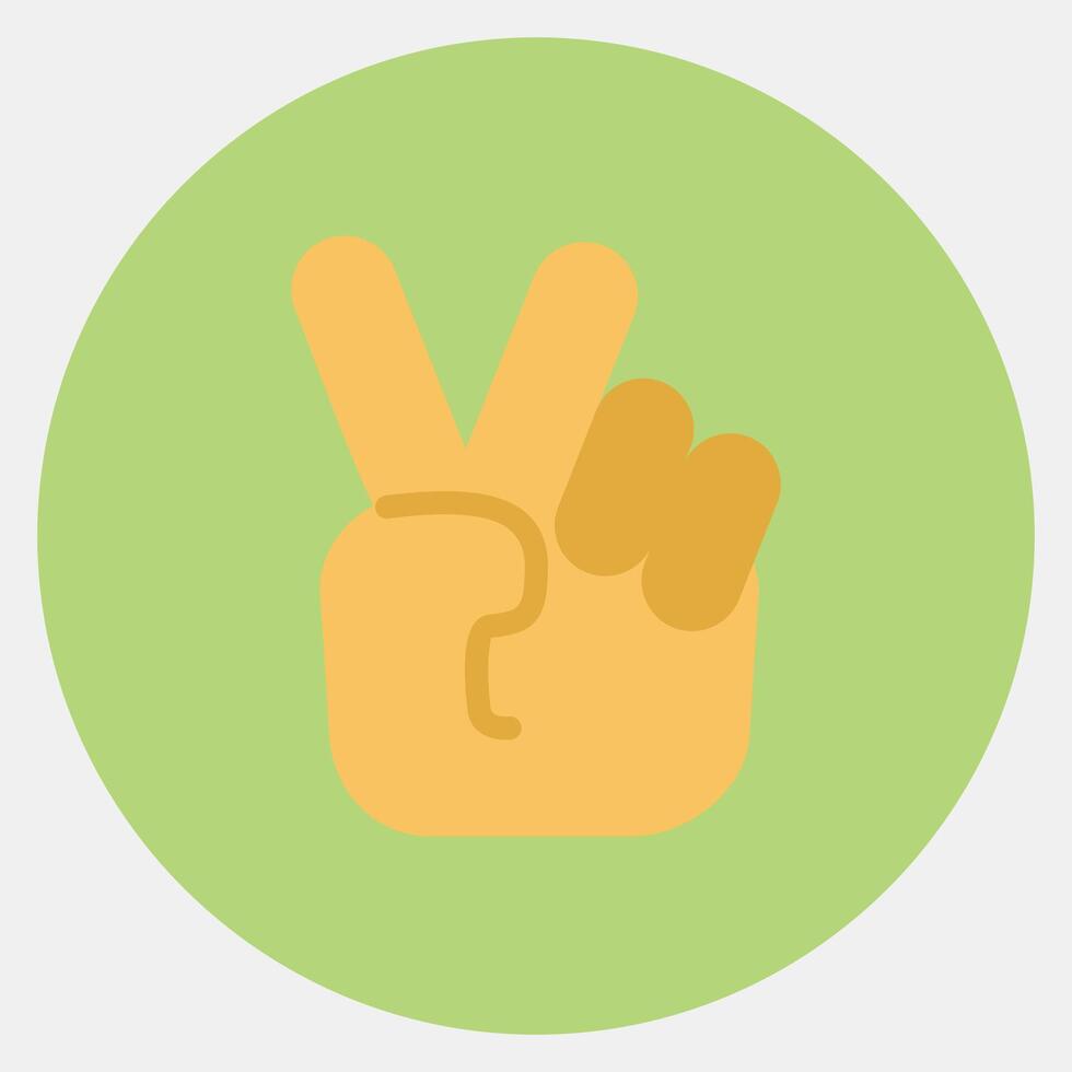 Icon peace gesture finger. Military and war elements. Icon in color mate style. vector
