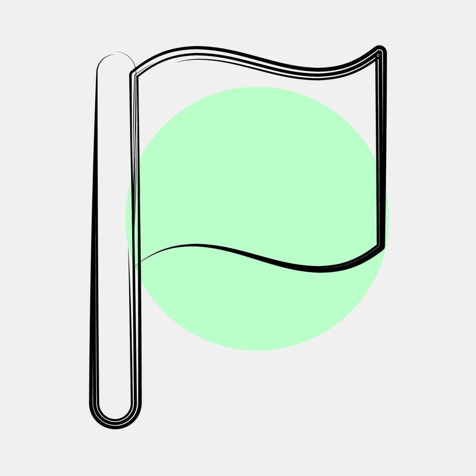 Icon surrender flag. Military and war elements. Icon in color spot style. vector