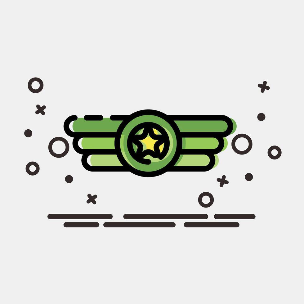 Icon badge. Military and war elements. Icon in MBE style. vector