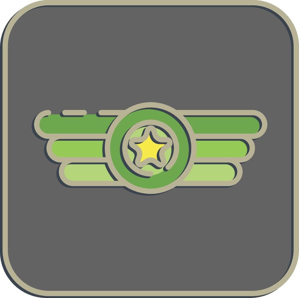 Icon badge. Military and war elements. Icon in embossed style. vector