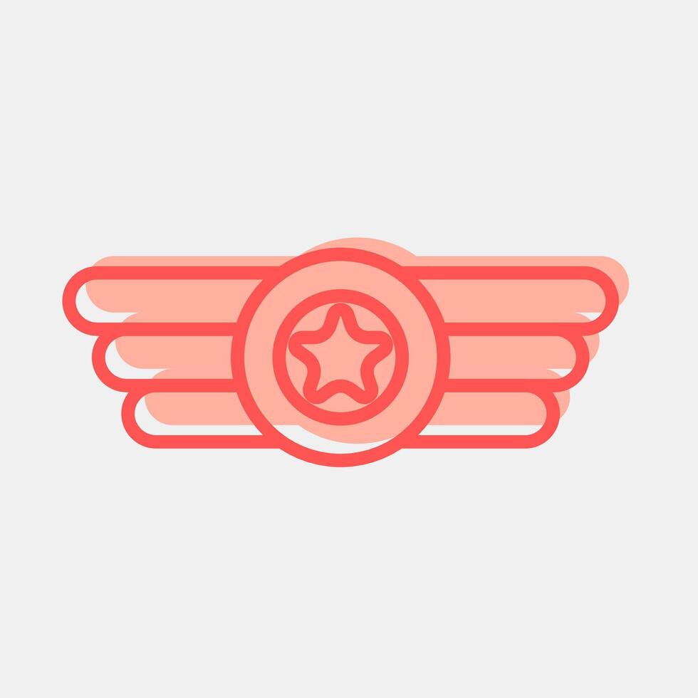 Icon badge. Military and war elements. Icon in two tone style. vector