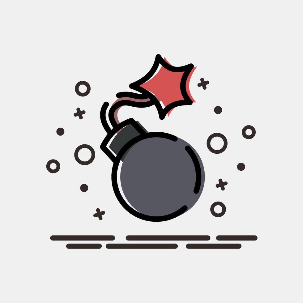 Icon bomb. Military and war elements. Icon in MBE style. vector