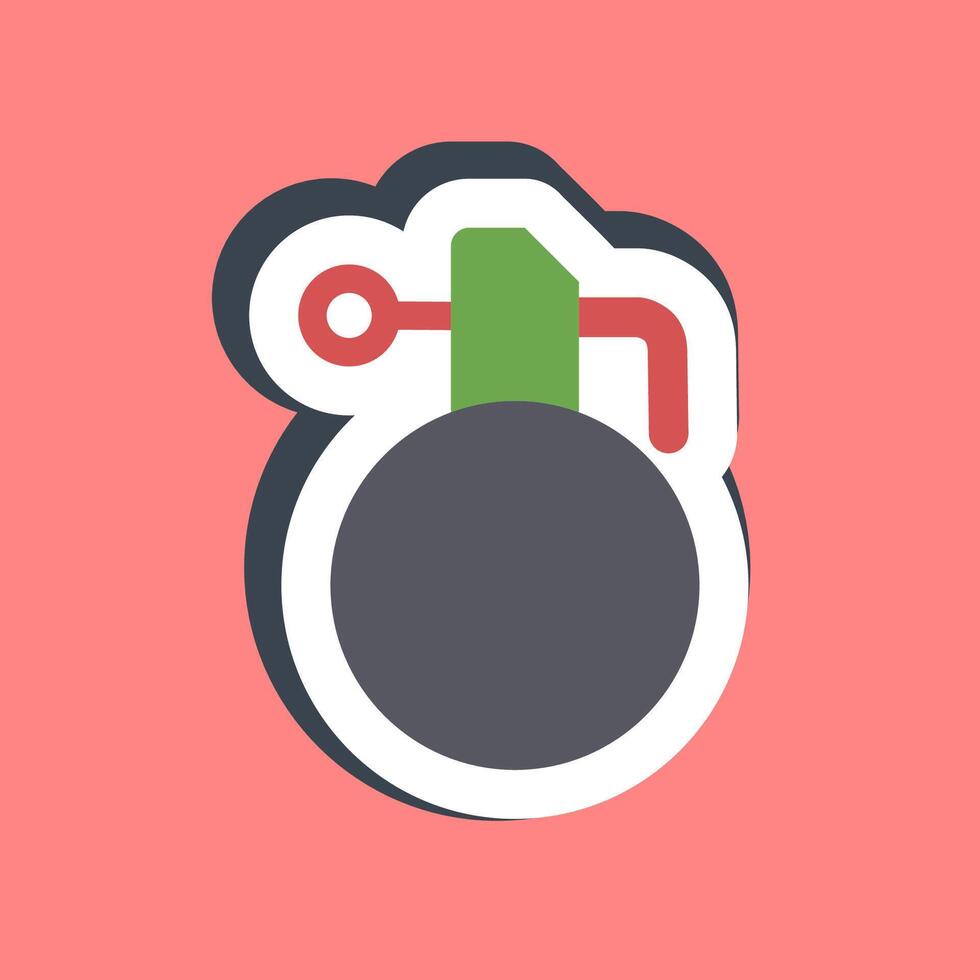 Sticker hand grenade. Military and war elements. vector