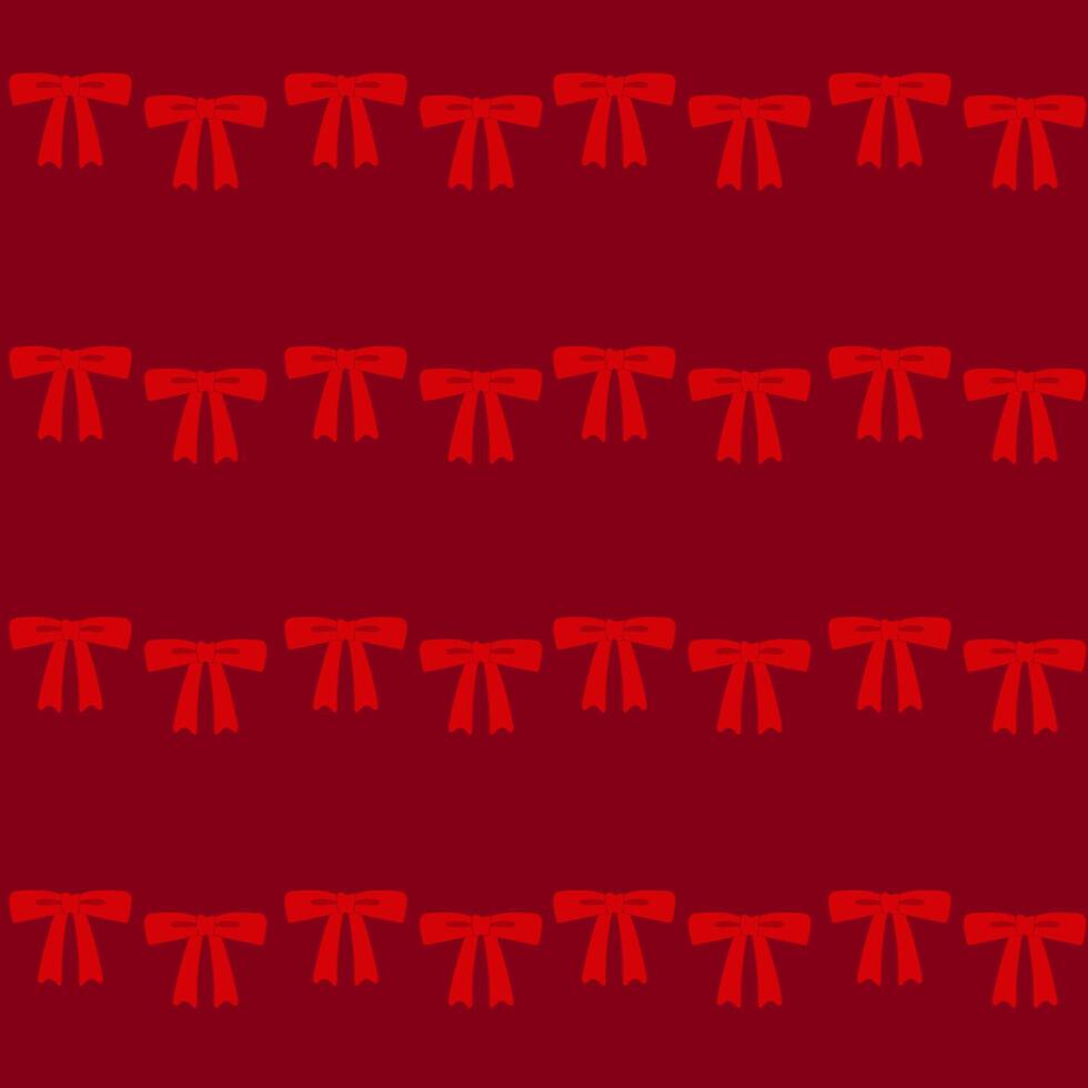 Red coquette ribbon bow seamless pattern on red background vector