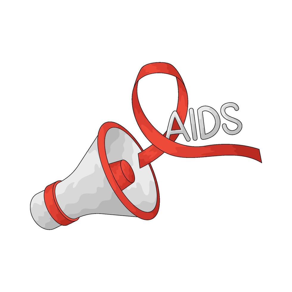 Aids ribbon with megaphone vector
