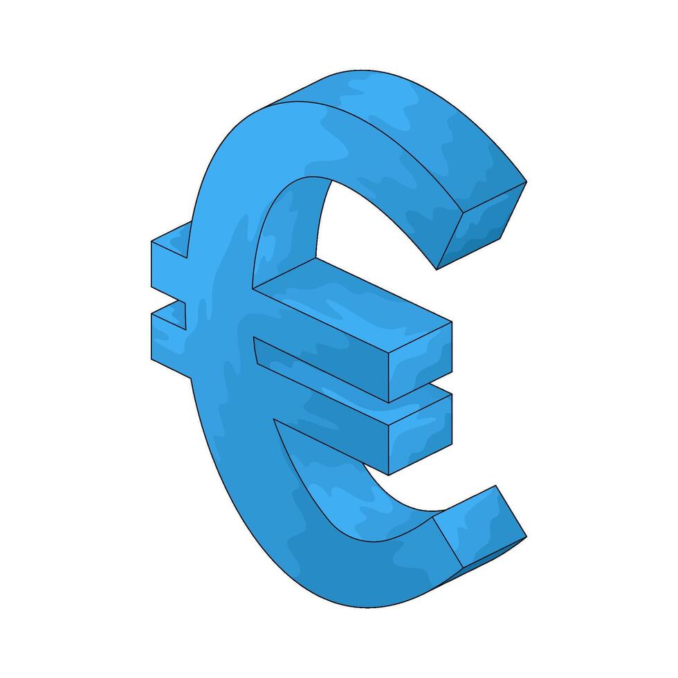 Blue Euro Symbol vector