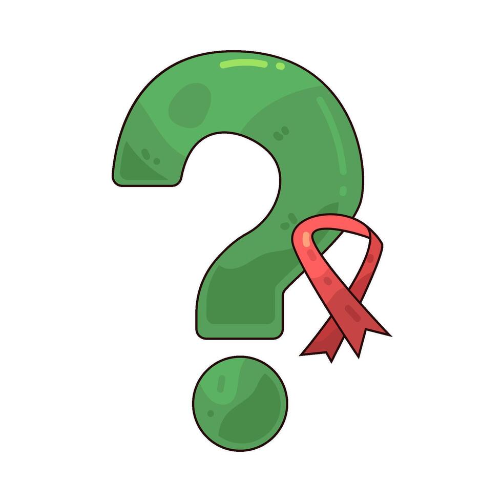 Aids ribbon with question mark vector