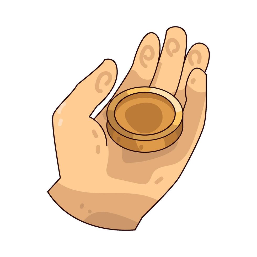 coin in hand vector