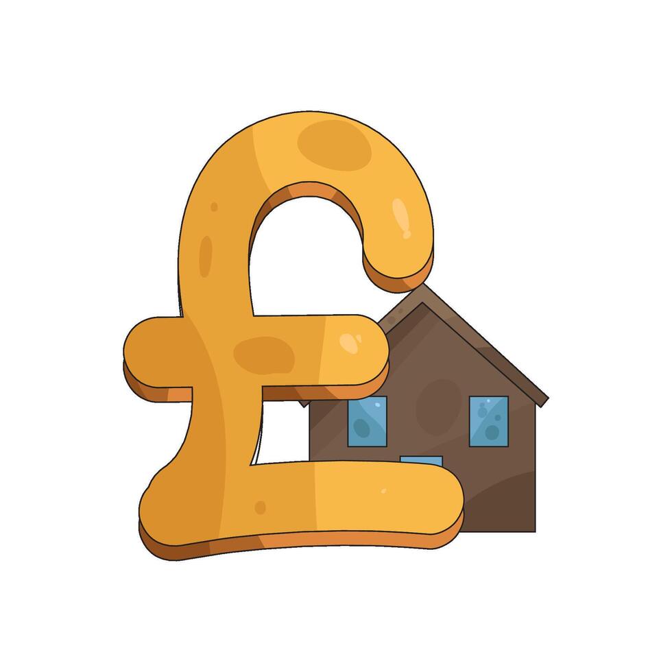real estate with pound symbol vector