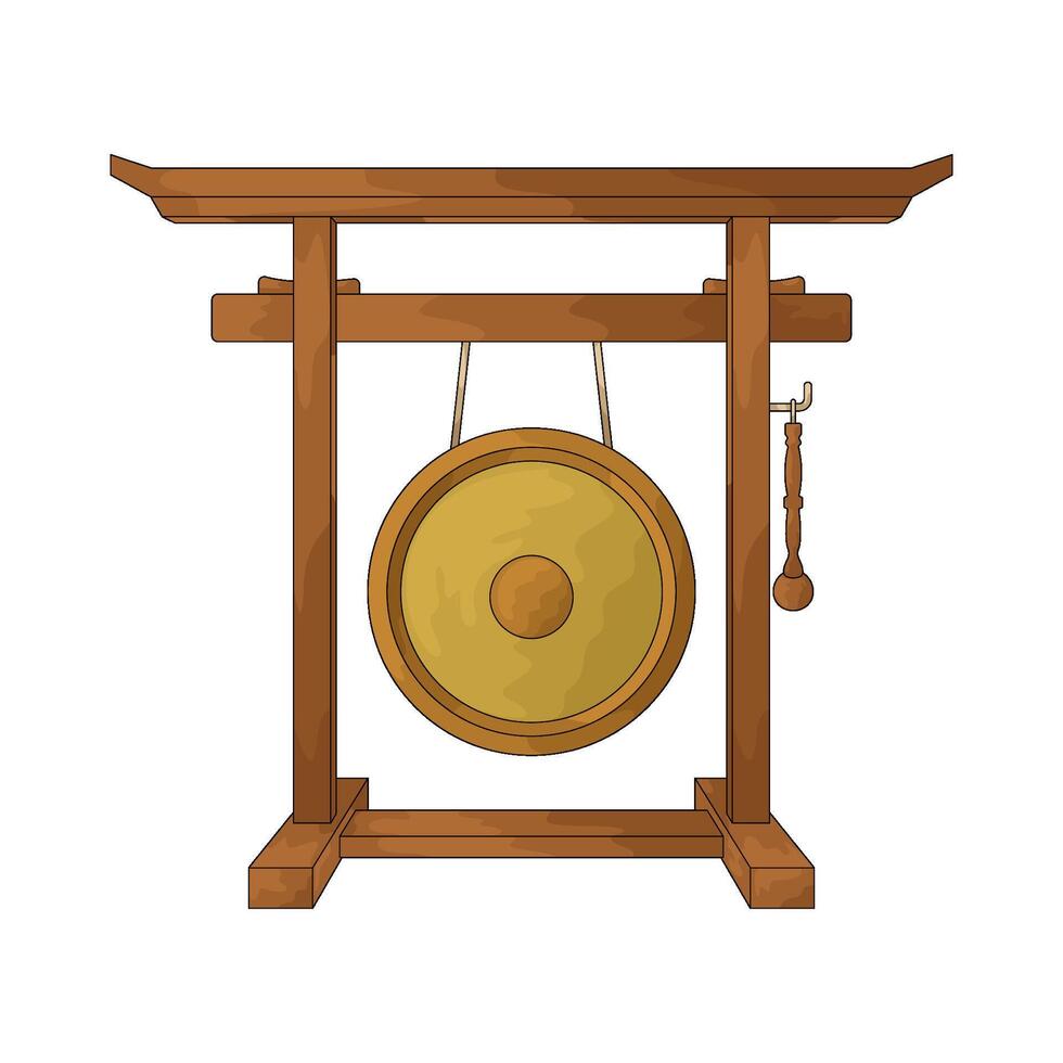 illustration of golden gong vector