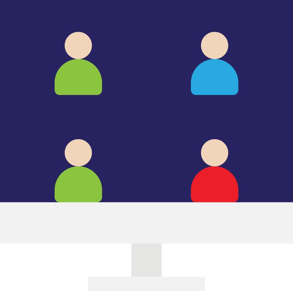 Online Conference Meeting Technology vector
