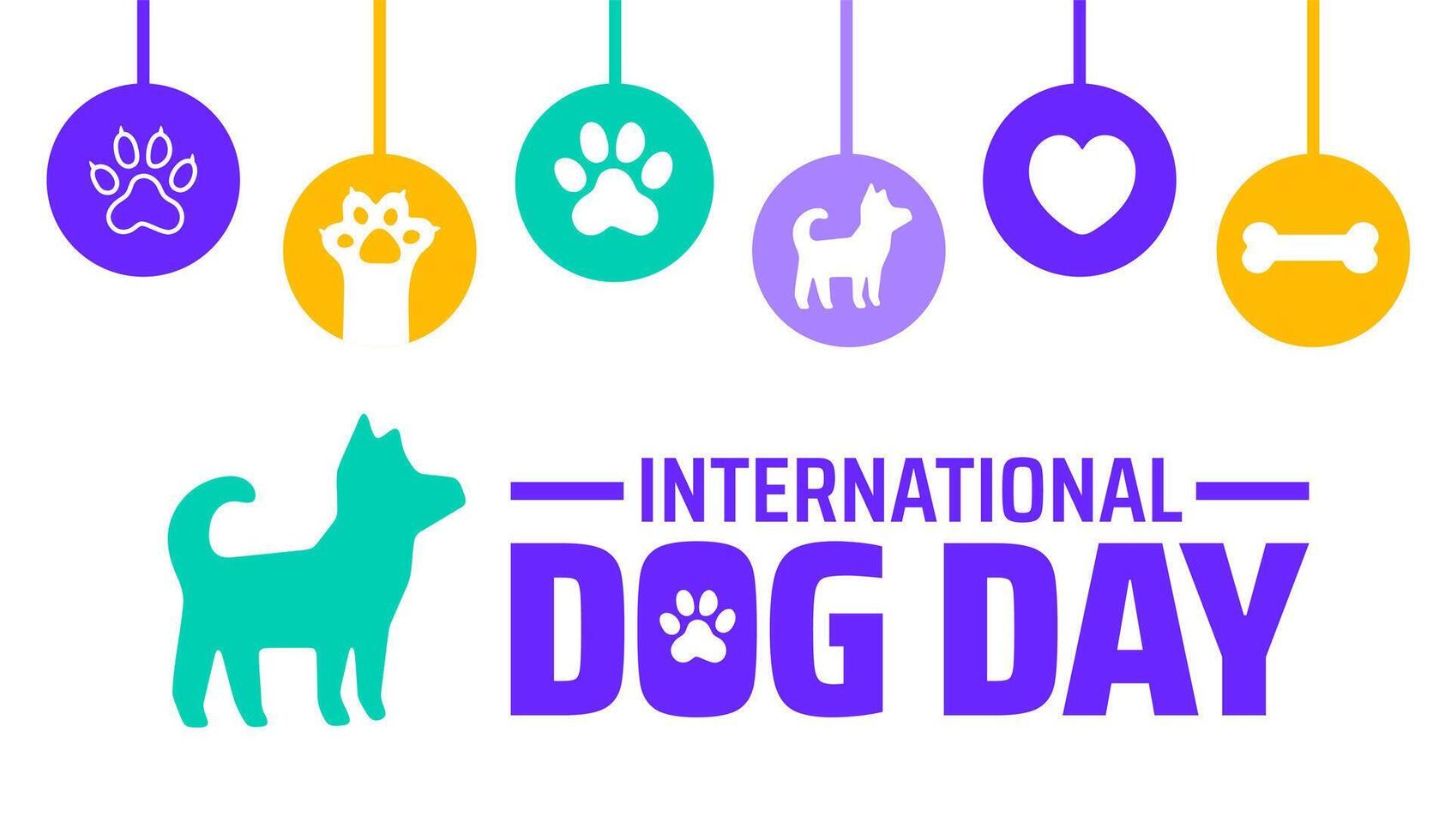 International Dog Day background, banner or poster design template. observed every year in August. Holiday concept. Use to any Template, card, poster, placard, template. vector