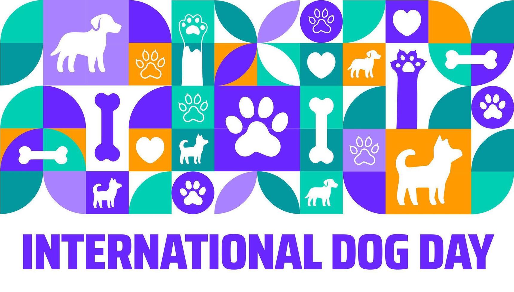 International Dog Day background, banner or poster design template. observed every year in August. Holiday concept. Use to any Template, card, poster, placard, vector