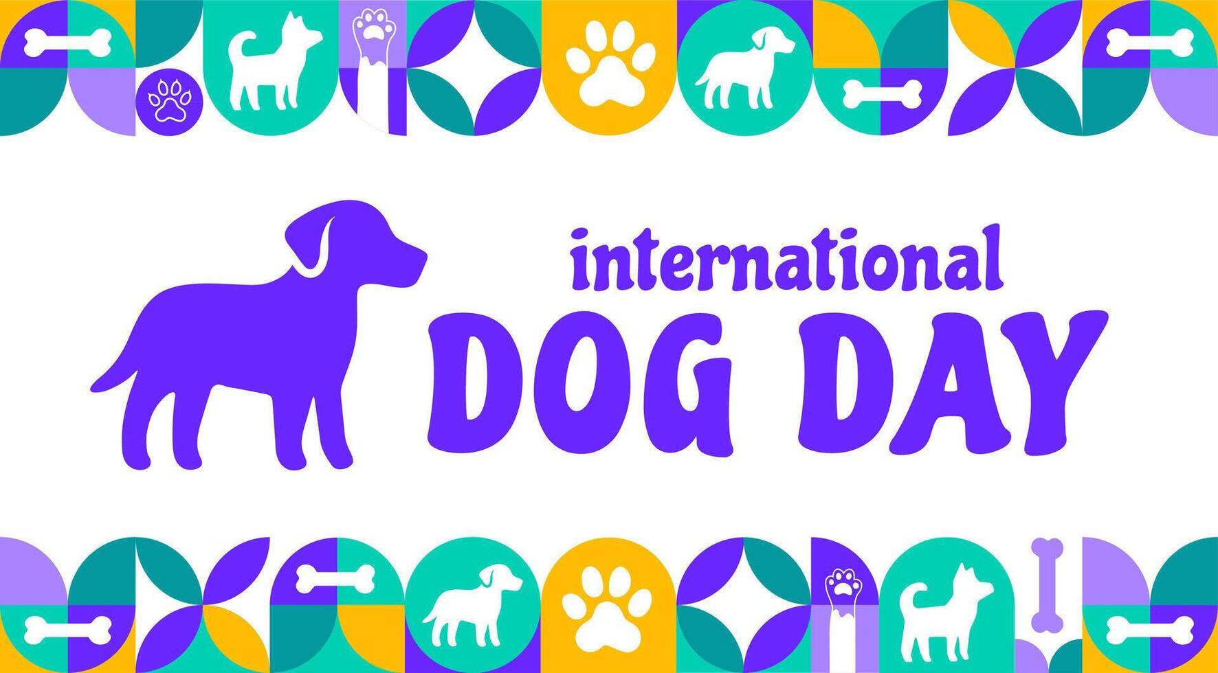 International Dog Day background, banner or poster design template. observed every year in August. Holiday concept. Use to any Template vector