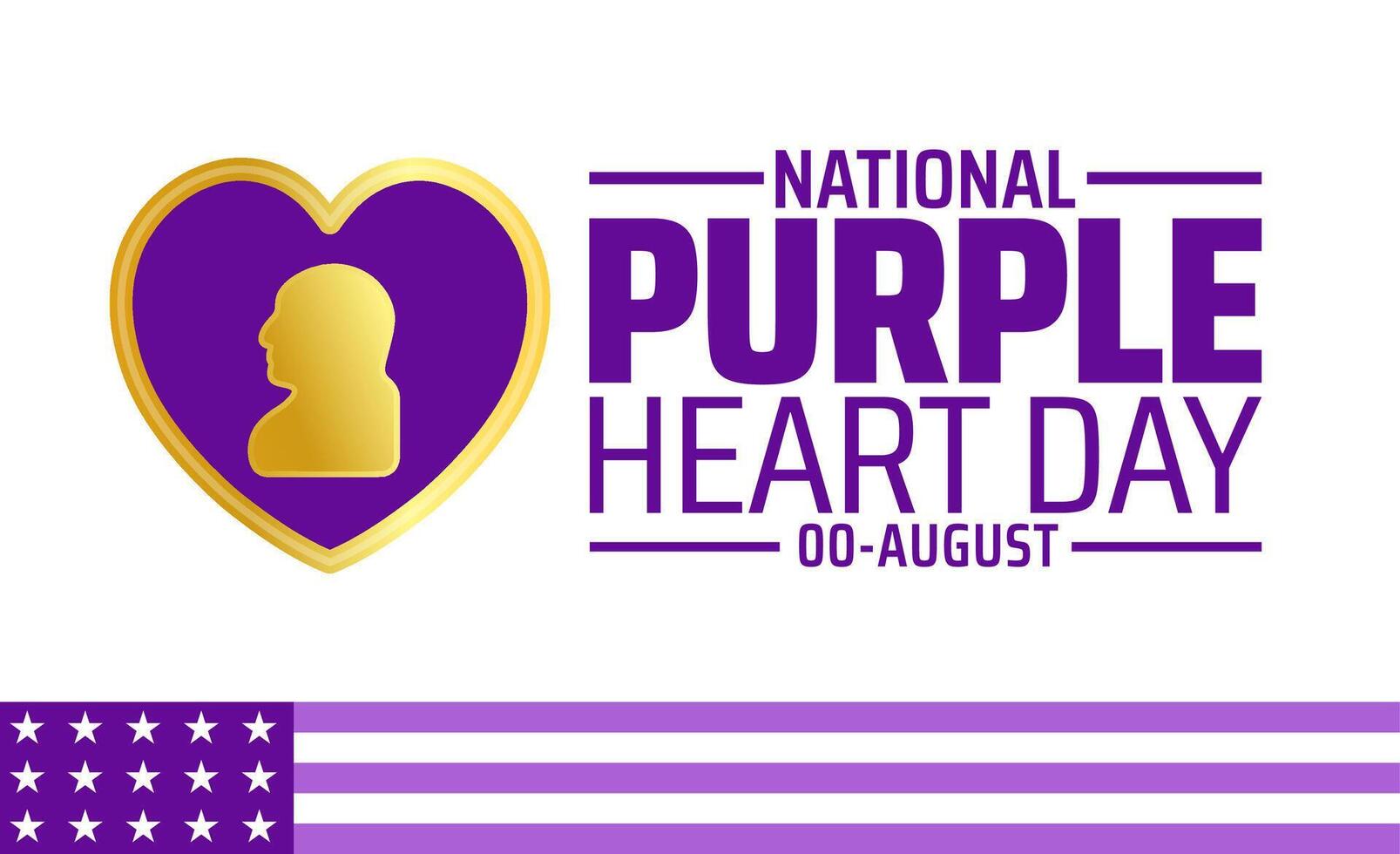 purple heart day background, banner or poster design template. observed every year in August. Holiday concept. Use to any Template, card, poster, placard, vector