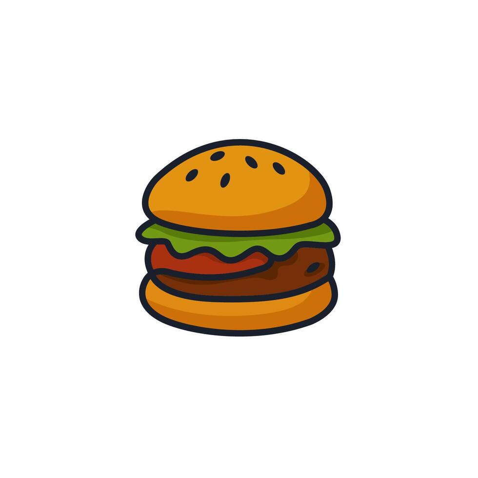 Hamburger Icon. Classic Fast Food Symbol for Restaurant Branding and Appetizing Designs vector