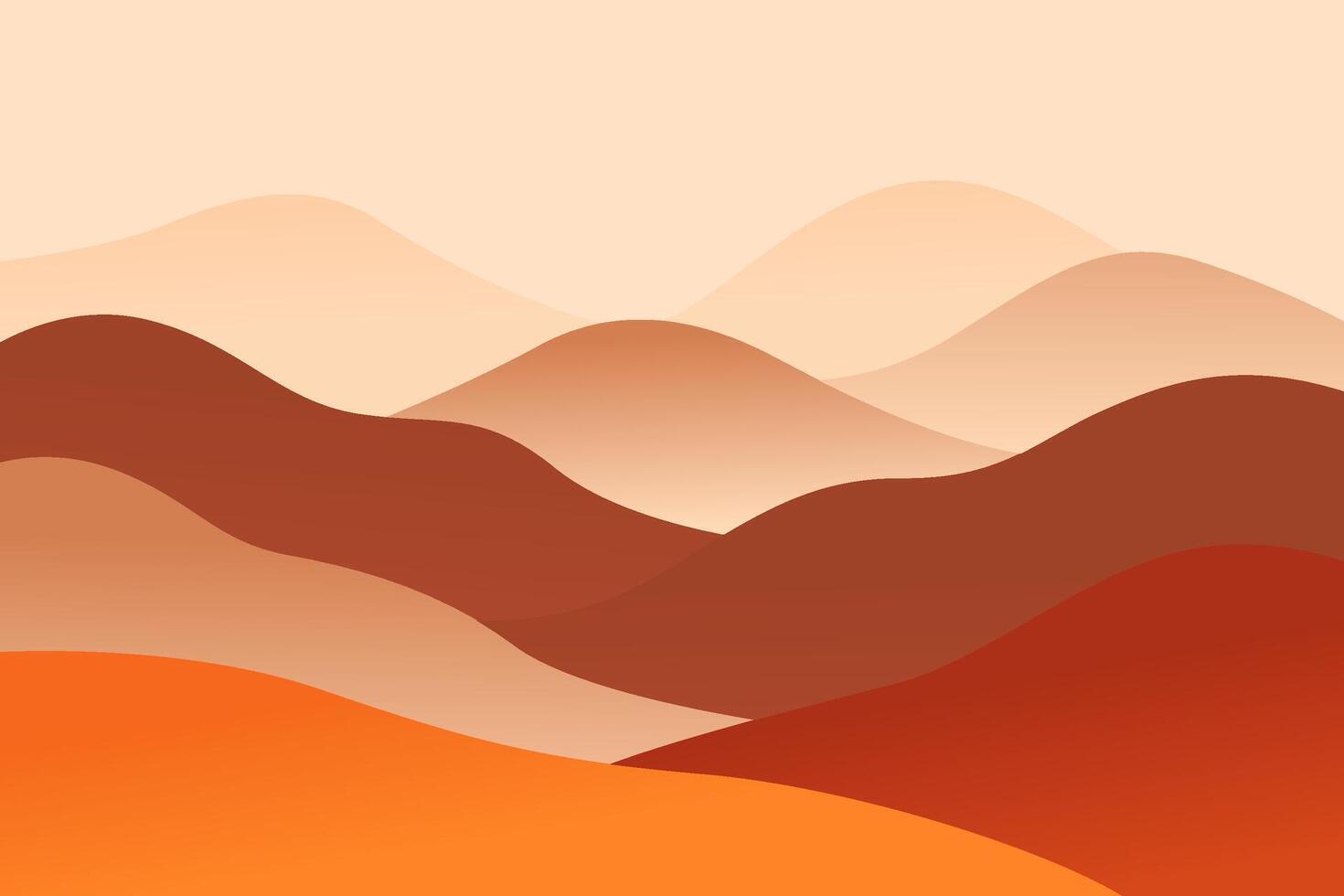 Abstract Landscape with Soft Curves in Warm Earthy Tones vector
