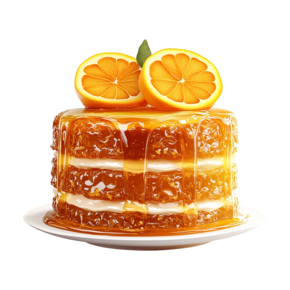 orange cake with orange slices on top png